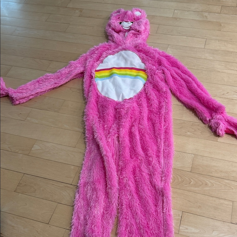 Pink Rainbow CareBear Heart Plush Kids Costume